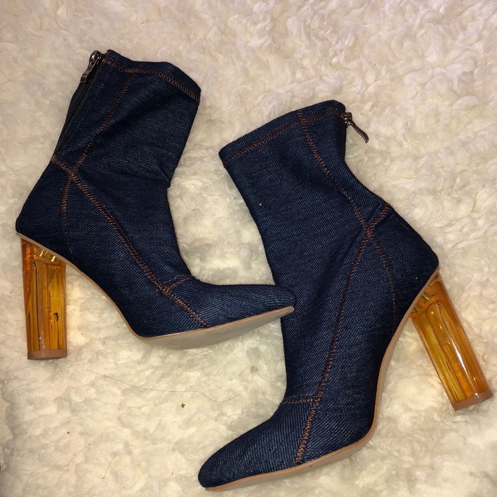 Jean ankle booties